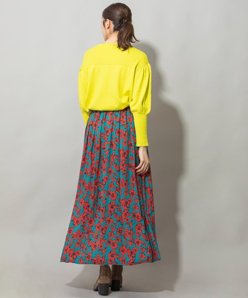 Munich(ミューニック)の「フラワープリントエコレーヨンギャザースカート(スカート・レディース・グリーン/イエロー/レッド・S/M)」の14枚目の写真
