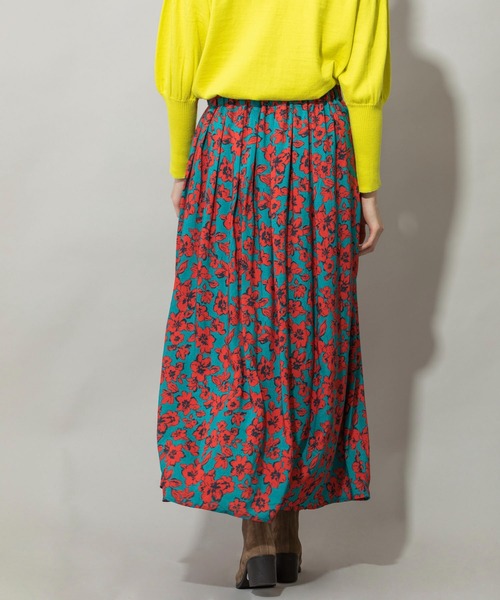 Munich(ミューニック)の「フラワープリントエコレーヨンギャザースカート(スカート・レディース・グリーン/イエロー/レッド・S/M)」の11枚目の写真