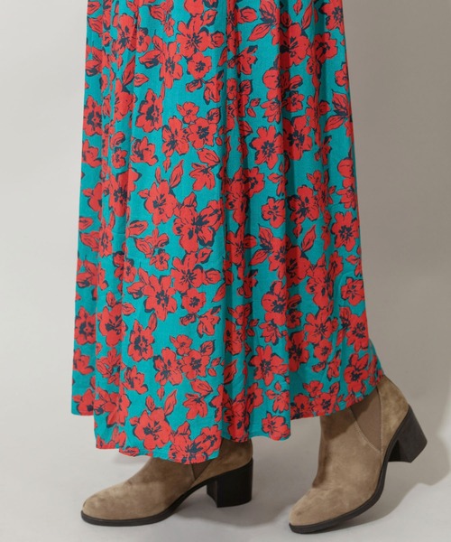 Munich(ミューニック)の「フラワープリントエコレーヨンギャザースカート(スカート・レディース・グリーン/イエロー/レッド・S/M)」の15枚目の写真