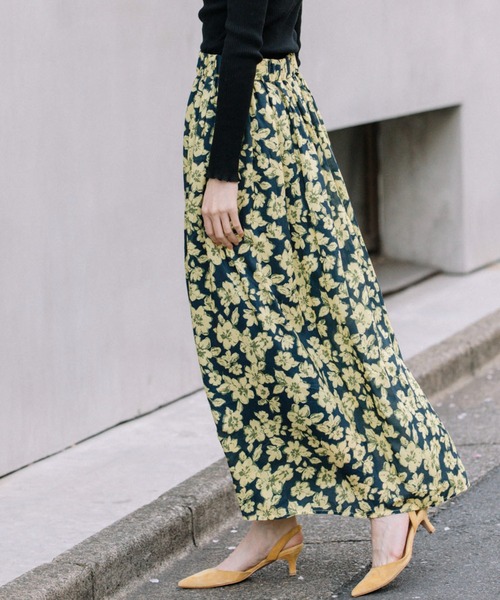 Munich(ミューニック)の「フラワープリントエコレーヨンギャザースカート(スカート・レディース・グリーン/イエロー/レッド・S/M)」の20枚目の写真