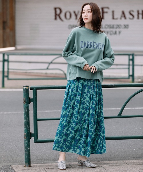 Munich(ミューニック)の「フラワープリントエコレーヨンギャザースカート(スカート・レディース・グリーン/イエロー/レッド・S/M)」の7枚目の写真