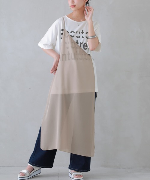 n'OrLABEL（ノアールレーベル）の「シアーキャミ×ワイドサロペットセット（サロペット/オーバーオール・レディース・ブラック/モカ・1/2）」の12枚目の写真