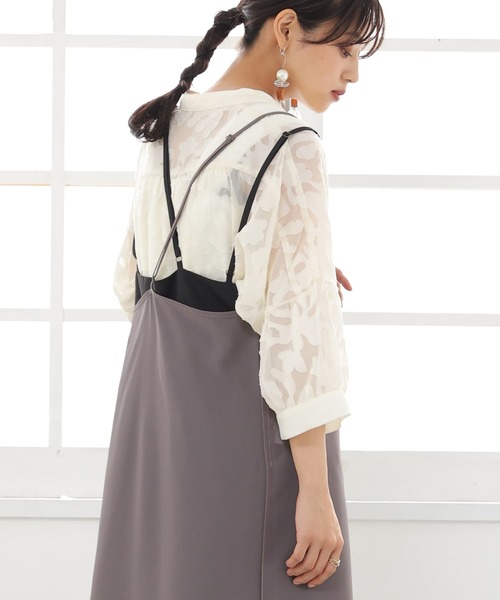 n'OrLABEL（ノアールレーベル）の「シアーキャミ×ワイドサロペットセット（サロペット/オーバーオール・レディース・ブラック/モカ・1/2）」の18枚目の写真