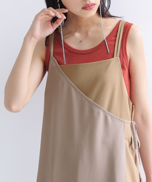 n'OrLABEL（ノアールレーベル）の「シアーキャミ×ワイドサロペットセット（サロペット/オーバーオール・レディース・ブラック/モカ・1/2）」の8枚目の写真
