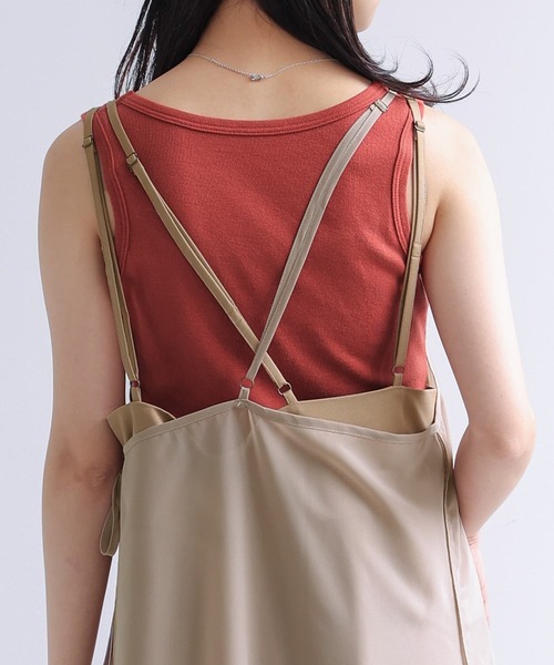 n'OrLABEL（ノアールレーベル）の「シアーキャミ×ワイドサロペットセット（サロペット/オーバーオール・レディース・ブラック/モカ・1/2）」の10枚目の写真