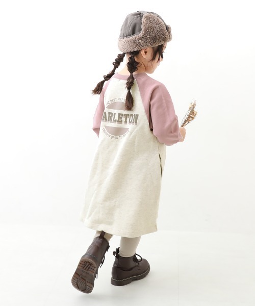 devirock（デビロック）の「ラグラン スウェットワンピース（ワンピース・キッズ・ブラック/グレー系その他/パープル系その他/ピンク系その他・110cm/100cm/120cm/130cm/140cm/150cm/160cm）」の12枚目の写真