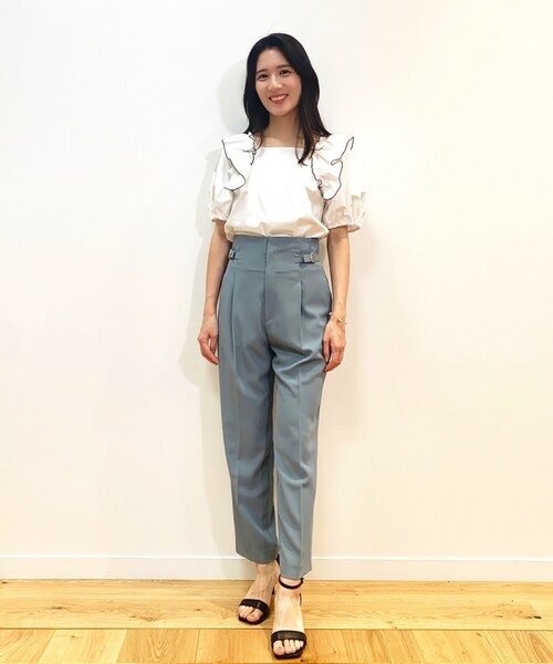 OPAQUE.CLIP（オペークドットクリップ）の「◆フリルデザインブラウス（シャツ/ブラウス・レディース・ホワイト系/レンガ/ブラック・38）」の8枚目の写真