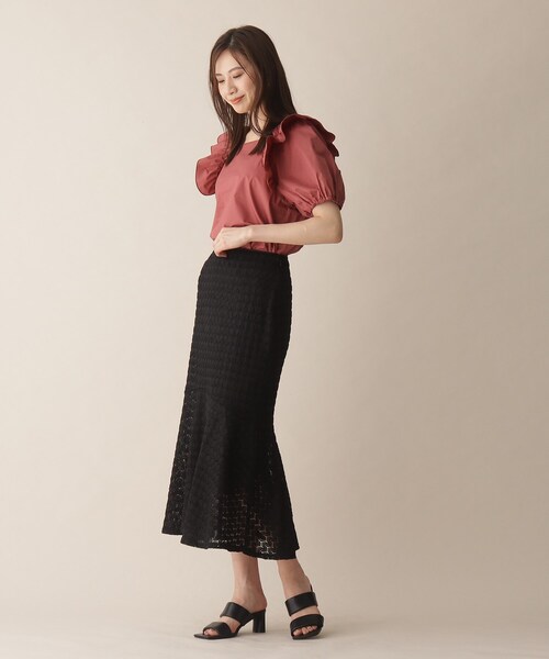 OPAQUE.CLIP（オペークドットクリップ）の「◆フリルデザインブラウス（シャツ/ブラウス・レディース・ホワイト系/レンガ/ブラック・38）」の13枚目の写真