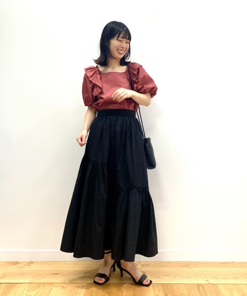 OPAQUE.CLIP（オペークドットクリップ）の「◆フリルデザインブラウス（シャツ/ブラウス・レディース・ホワイト系/レンガ/ブラック・38）」の15枚目の写真