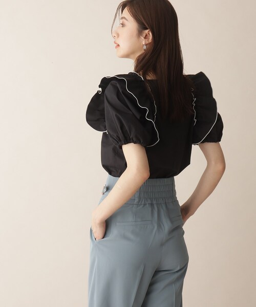 OPAQUE.CLIP（オペークドットクリップ）の「◆フリルデザインブラウス（シャツ/ブラウス・レディース・ホワイト系/レンガ/ブラック・38）」の19枚目の写真