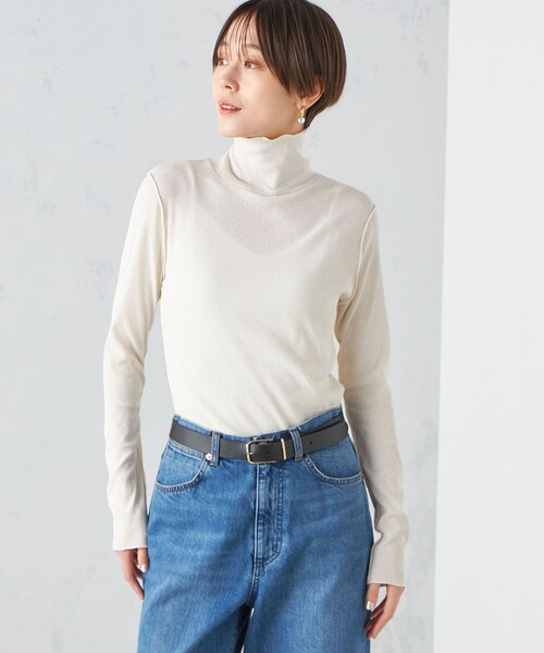 SHIPS（シップス）の「〈手洗い可能〉ドライタッチ リブ タートル（Tシャツ/カットソー・レディース・ブラック/ネイビー/オフホワイト/ブルー/ブラウン/ダークグレー/グリーン/ダークブラウン/ロイヤルブルー/ライトブルー/ピンク/イエロー/ブラウン系/ブルー系/ライトピンク・ONE SIZE）」の16枚目の写真