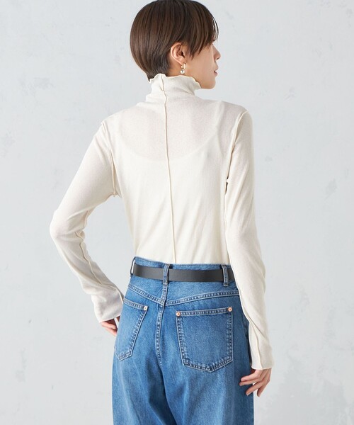 SHIPS（シップス）の「〈手洗い可能〉ドライタッチ リブ タートル（Tシャツ/カットソー・レディース・ブラック/ネイビー/オフホワイト/ブルー/ブラウン/ダークグレー/グリーン/ダークブラウン/ロイヤルブルー/ライトブルー/ピンク/イエロー/ブラウン系/ブルー系/ライトピンク・ONE SIZE）」の19枚目の写真