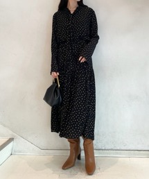 Mila Owen（ミラオーウェン）の「箔プリントギャザーシフォンワンピース（ワンピース・レディース）」