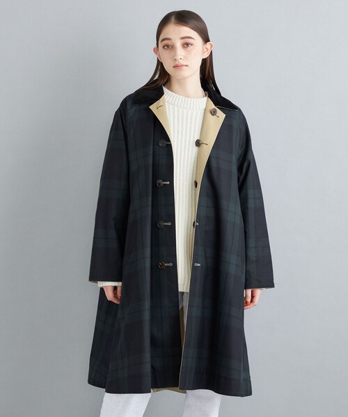 【TICCA】ティッカ リバーシブル ステンカラーコート クラシック チェック柄 リバーシブルステンカラーコートクラシックUNI/TBBA-002