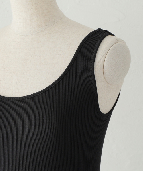 Spick & Span（スピックアンドスパン）の「≪追加≫シルクコットンリブ2WAYタンク（タンクトップ・レディース・ホワイト/ブラック/ベージュ/カーキ・FREE）」の9枚目の写真