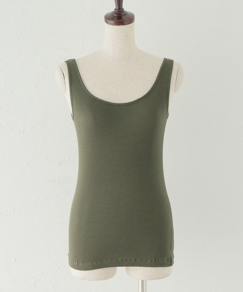 Spick & Span（スピックアンドスパン）の「≪追加≫シルクコットンリブ2WAYタンク（タンクトップ・レディース・ホワイト/ブラック/ベージュ/カーキ・FREE）」の18枚目の写真