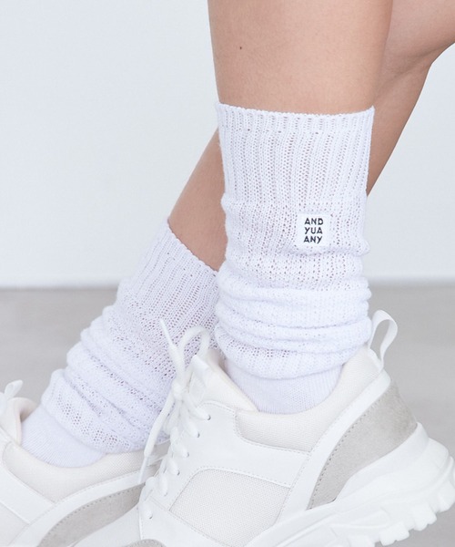 GLOBAL WORK(グローバルワーク)の「モテシャレルーズソックス/AND YUA ANY/298219(ソックス/靴下・キッズ・ホワイト/ブラック・FREE)」の2枚目の写真