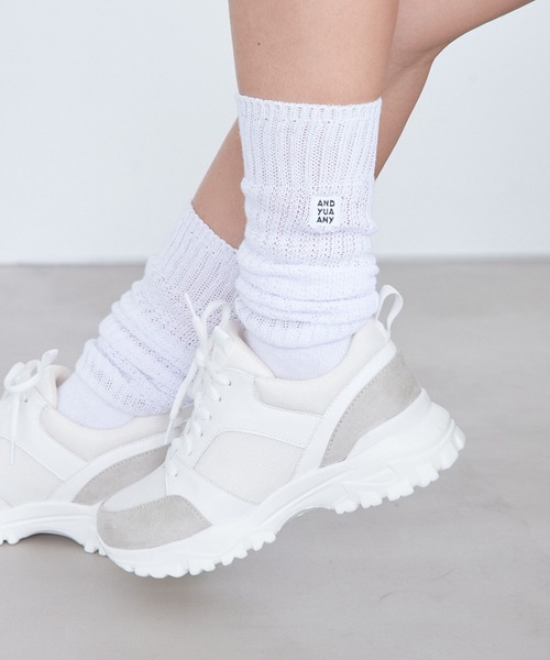 GLOBAL WORK(グローバルワーク)の「モテシャレルーズソックス/AND YUA ANY/298219(ソックス/靴下・キッズ・ホワイト/ブラック・FREE)」の6枚目の写真