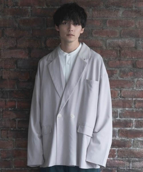 Alpinus(アルピナス)の「Alpinus - urban loose tailored jacket /アーバンルーズダブルテーラードジャケット(テーラードジャケット・メンズ・グリーン/ブラック/グレイッシュベージュ・SMALL/MEDIUM)」の2枚目の写真