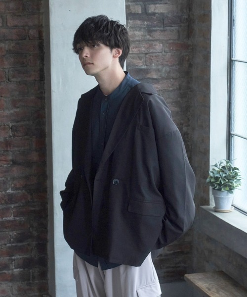 Alpinus(アルピナス)の「Alpinus - urban loose tailored jacket /アーバンルーズダブルテーラードジャケット(テーラードジャケット・メンズ・グリーン/ブラック/グレイッシュベージュ・SMALL/MEDIUM)」の5枚目の写真