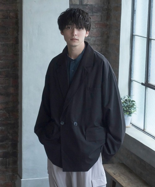 Alpinus(アルピナス)の「Alpinus - urban loose tailored jacket /アーバンルーズダブルテーラードジャケット(テーラードジャケット・メンズ・グリーン/ブラック/グレイッシュベージュ・SMALL/MEDIUM)」の7枚目の写真