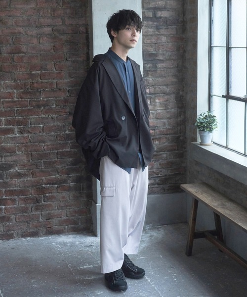 Alpinus(アルピナス)の「Alpinus - urban loose tailored jacket /アーバンルーズダブルテーラードジャケット(テーラードジャケット・メンズ・グリーン/ブラック/グレイッシュベージュ・SMALL/MEDIUM)」の17枚目の写真