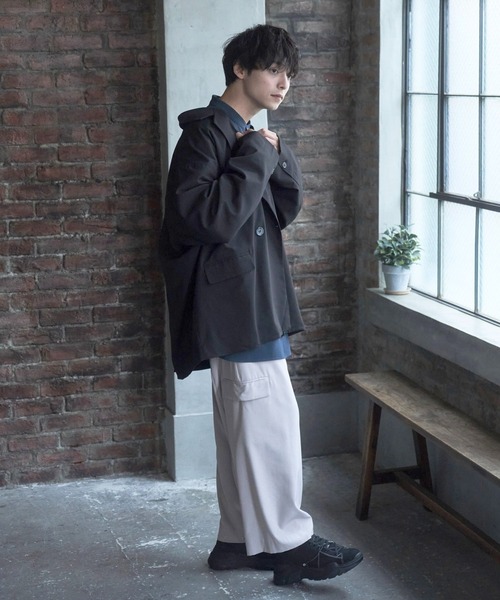 Alpinus(アルピナス)の「Alpinus - urban loose tailored jacket /アーバンルーズダブルテーラードジャケット(テーラードジャケット・メンズ・グリーン/ブラック/グレイッシュベージュ・SMALL/MEDIUM)」の18枚目の写真