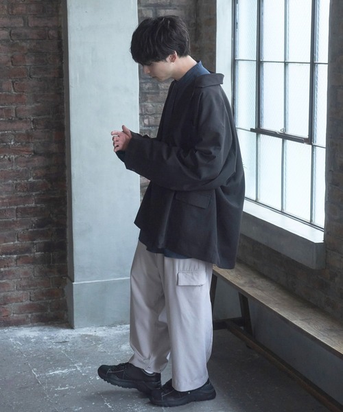 Alpinus(アルピナス)の「Alpinus - urban loose tailored jacket /アーバンルーズダブルテーラードジャケット(テーラードジャケット・メンズ・グリーン/ブラック/グレイッシュベージュ・SMALL/MEDIUM)」の19枚目の写真