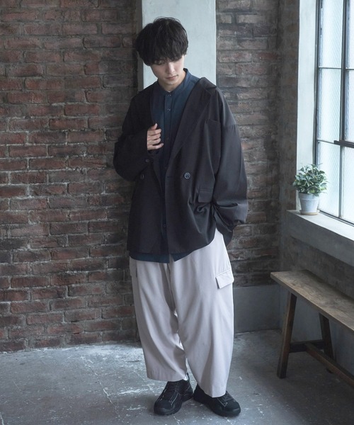 Alpinus(アルピナス)の「Alpinus - urban loose tailored jacket /アーバンルーズダブルテーラードジャケット(テーラードジャケット・メンズ・グリーン/ブラック/グレイッシュベージュ・SMALL/MEDIUM)」の20枚目の写真