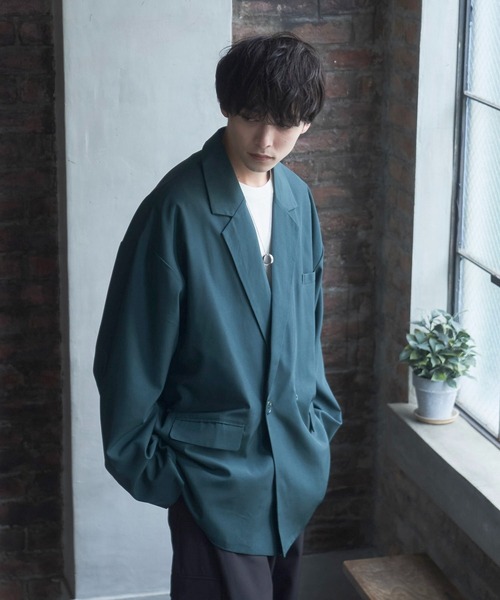 Alpinus(アルピナス)の「Alpinus - urban loose tailored jacket /アーバンルーズダブルテーラードジャケット(テーラードジャケット・メンズ・グリーン/ブラック/グレイッシュベージュ・SMALL/MEDIUM)」の9枚目の写真