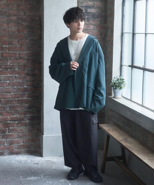 Alpinus(アルピナス)の「Alpinus - urban loose tailored jacket /アーバンルーズダブルテーラードジャケット(テーラードジャケット・メンズ・グリーン/ブラック/グレイッシュベージュ・SMALL/MEDIUM)」の21枚目の写真