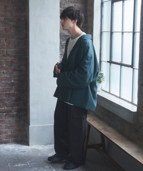 Alpinus(アルピナス)の「Alpinus - urban loose tailored jacket /アーバンルーズダブルテーラードジャケット(テーラードジャケット・メンズ・グリーン/ブラック/グレイッシュベージュ・SMALL/MEDIUM)」の22枚目の写真