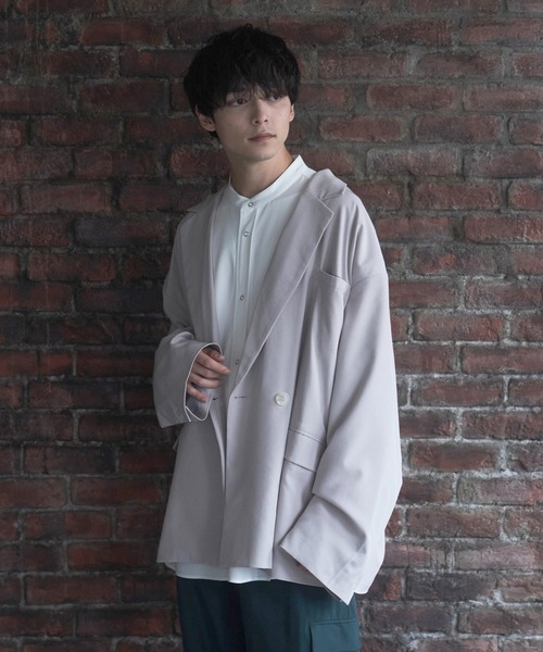 Alpinus(アルピナス)の「Alpinus - urban loose tailored jacket /アーバンルーズダブルテーラードジャケット(テーラードジャケット・メンズ・グリーン/ブラック/グレイッシュベージュ・SMALL/MEDIUM)」の12枚目の写真