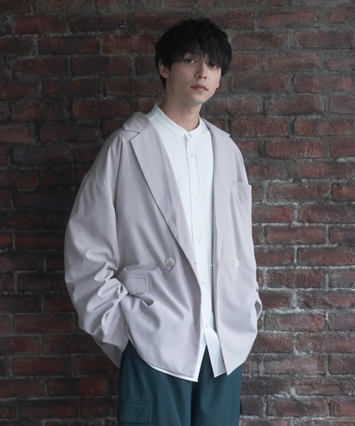 Alpinus(アルピナス)の「Alpinus - urban loose tailored jacket /アーバンルーズダブルテーラードジャケット(テーラードジャケット・メンズ・グリーン/ブラック/グレイッシュベージュ・SMALL/MEDIUM)」の13枚目の写真