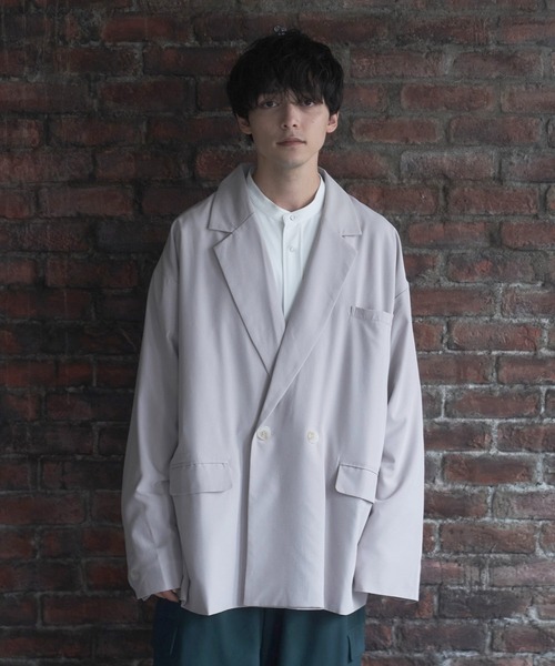 Alpinus(アルピナス)の「Alpinus - urban loose tailored jacket /アーバンルーズダブルテーラードジャケット(テーラードジャケット・メンズ・グリーン/ブラック/グレイッシュベージュ・SMALL/MEDIUM)」の16枚目の写真