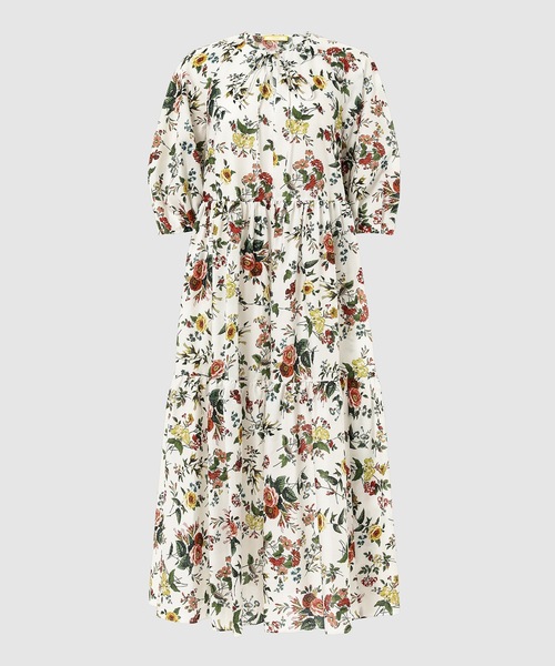 Erdem(アーデム)の「HALF SLEEVE BELOW THE KNEE DRESS WITH TIE AT NECK(ワンピース・レディース・ホワイト・6/8)」の1枚目の写真