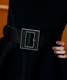 ゴールドスクエアバックルカラーベルト