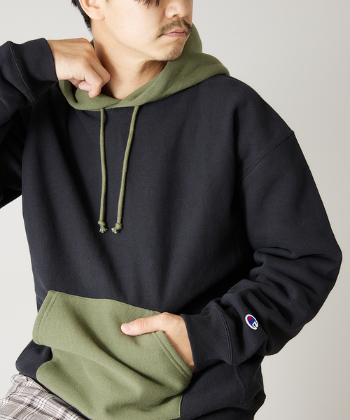 Champion（チャンピオン）の「【CHAMPION / チャンピオン】別注マルチトーン リバースウィーブパーカー（パーカー・メンズ・チャコールグレー/ブラック/ネイビー/カーキ/アイボリー・MEDIUM/LARGE/X-LARGE）」の8枚目の写真