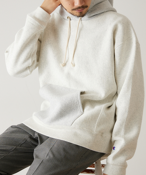 Champion（チャンピオン）の「【CHAMPION / チャンピオン】別注マルチトーン リバースウィーブパーカー（パーカー・メンズ・チャコールグレー/ブラック/ネイビー/カーキ/アイボリー・MEDIUM/LARGE/X-LARGE）」の15枚目の写真