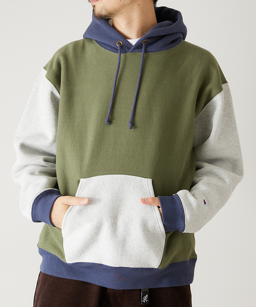 Champion（チャンピオン）の「【CHAMPION / チャンピオン】別注マルチトーン リバースウィーブパーカー（パーカー・メンズ・チャコールグレー/ブラック/ネイビー/カーキ/アイボリー・MEDIUM/LARGE/X-LARGE）」の19枚目の写真