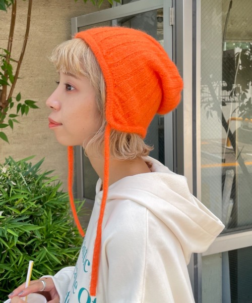 HELLO.SANFRANCISCO(ハローサンフランシスコ)の「【HELLO.SANFRANCISCO/ハローサンフランシスコ】カラーバラクラバ(ニットキャップ/ビーニー・レディース・ピンク/オレンジ/ブルー・FREE)」の3枚目の写真