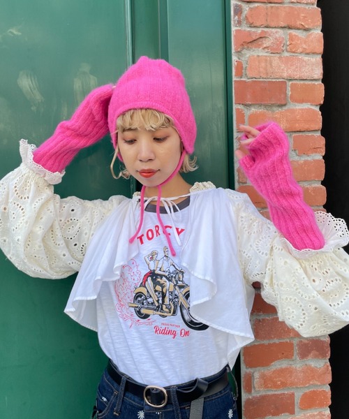HELLO.SANFRANCISCO(ハローサンフランシスコ)の「【HELLO.SANFRANCISCO/ハローサンフランシスコ】カラーバラクラバ(ニットキャップ/ビーニー・レディース・ピンク/オレンジ/ブルー・FREE)」の17枚目の写真