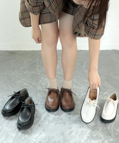 SOROTTO（ソロット）の「軽量 ローカットモカシン パンプス◆（ドレスシューズ・キッズ・ブラウン/ブラック/ホワイト・22.0cm/21.0cm/23.0cm/24.0cm）」の5枚目の写真