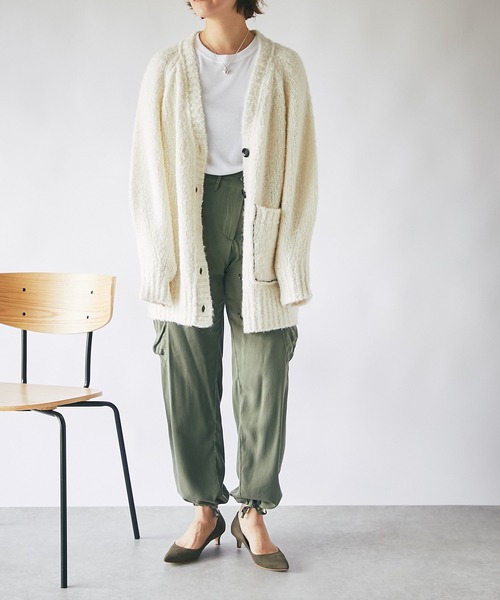 RIVE DROITE（リヴドロワ）の「一枚で決まる大人カジュアルなカットソー/テレコロングスリーブカットソー（Tシャツ/カットソー・レディース・オフホワイト/カーキ/ネイビー/グレー・FREE）」の21枚目の写真