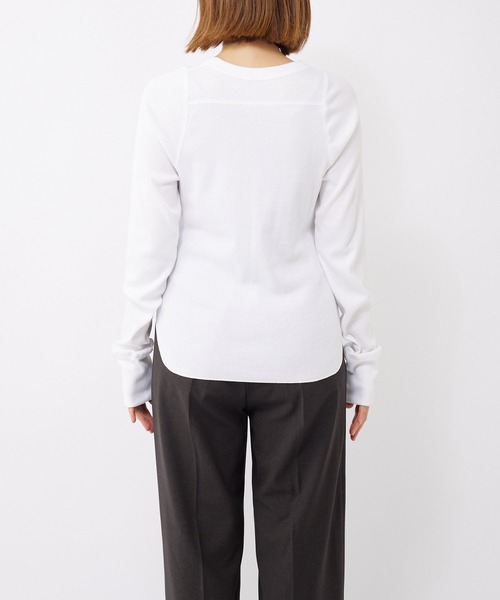 RIVE DROITE（リヴドロワ）の「一枚で決まる大人カジュアルなカットソー/テレコロングスリーブカットソー（Tシャツ/カットソー・レディース・オフホワイト/カーキ/ネイビー/グレー・FREE）」の18枚目の写真