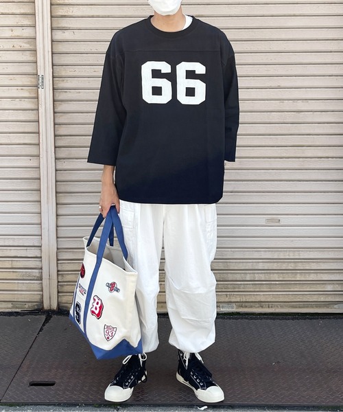 CPCM（シーピーシーエム）の「フットボールBIGT（Tシャツ/カットソー・メンズ・ホワイト/ブラック/ネイビー・MEDIUM/LARGE）」の5枚目の写真