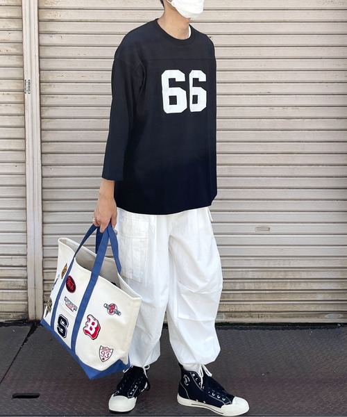 CPCM（シーピーシーエム）の「フットボールBIGT（Tシャツ/カットソー・メンズ・ホワイト/ブラック/ネイビー・MEDIUM/LARGE）」の6枚目の写真