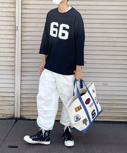 CPCM（シーピーシーエム）の「フットボールBIGT（Tシャツ/カットソー・メンズ・ホワイト/ブラック/ネイビー・MEDIUM/LARGE）」の8枚目の写真