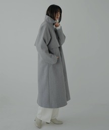 hellam | スタンドカラー ケープロングコート(ステンカラーコート)