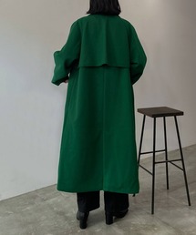 hellam | スタンドカラー ケープロングコート(ステンカラーコート)